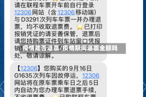 疫情能否退票/疫情期间退票全额吗
