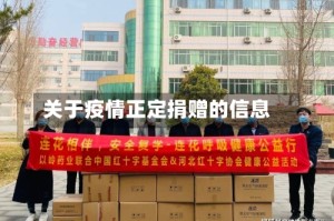 关于疫情正定捐赠的信息