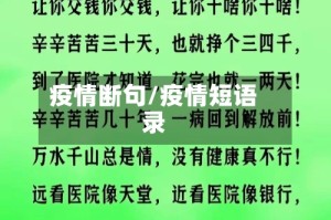 疫情断句/疫情短语录
