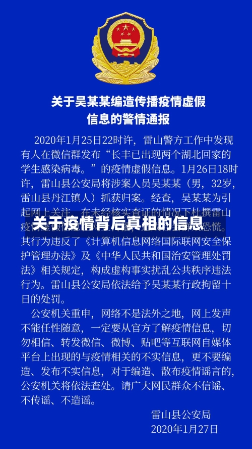 关于疫情背后真相的信息-第2张图片