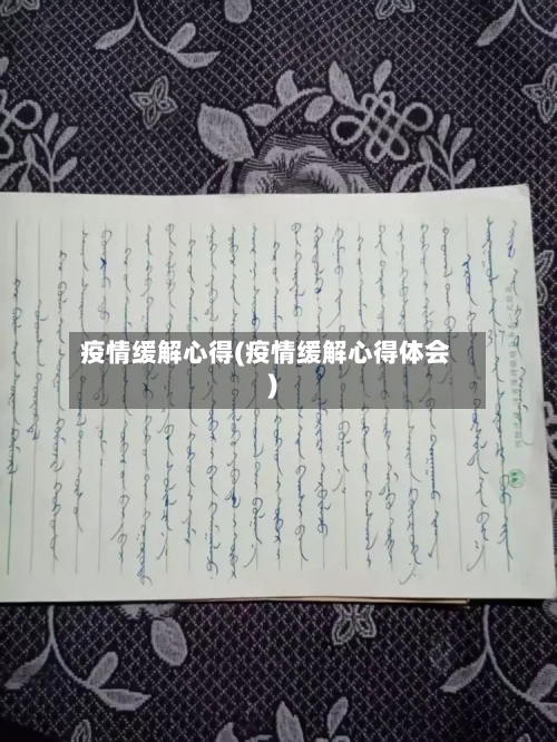 疫情缓解心得(疫情缓解心得体会)-第3张图片